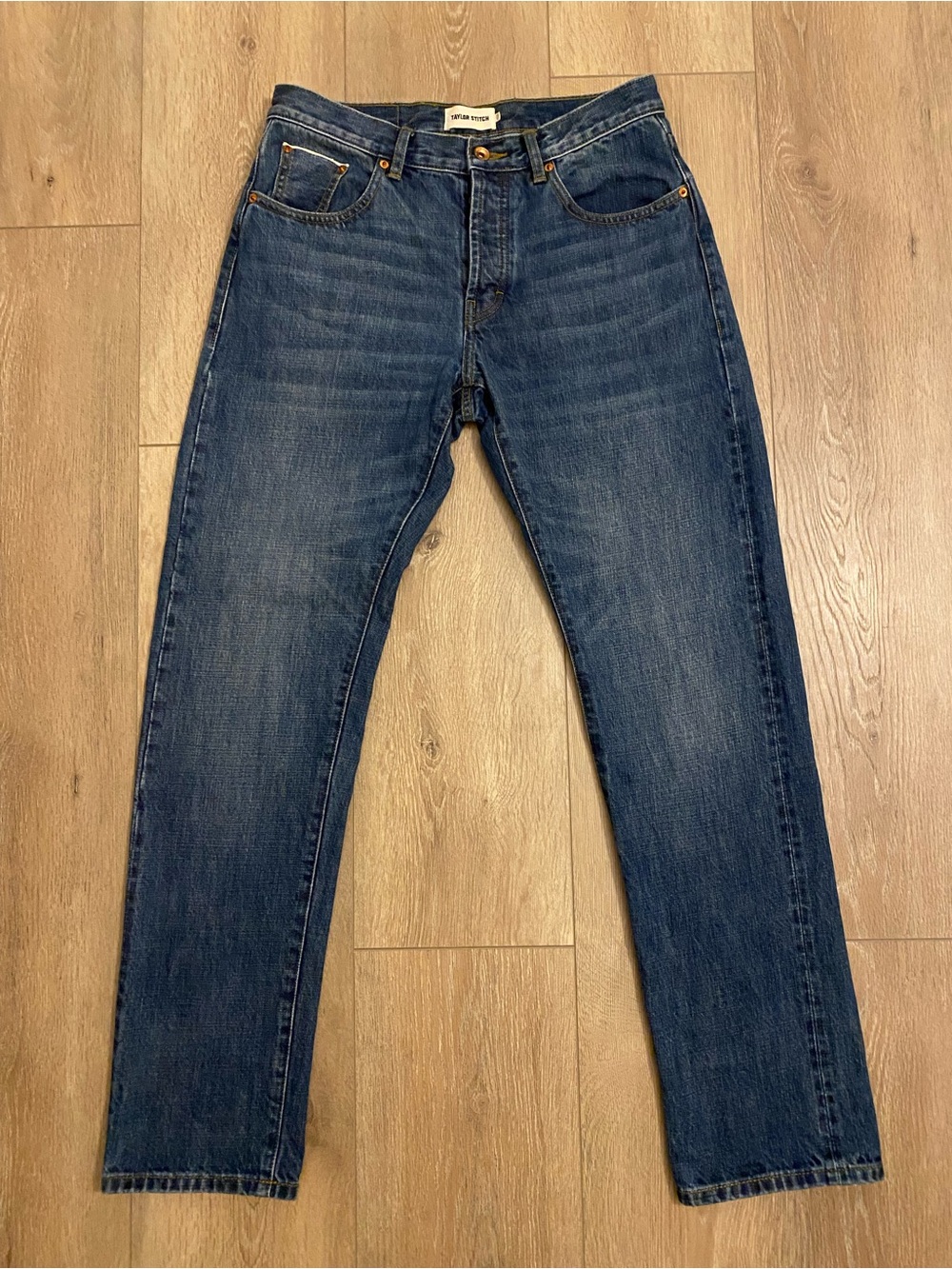 Taylor Stitch The Democratic Jean in Mid Wash Organic Selvedge 29x32